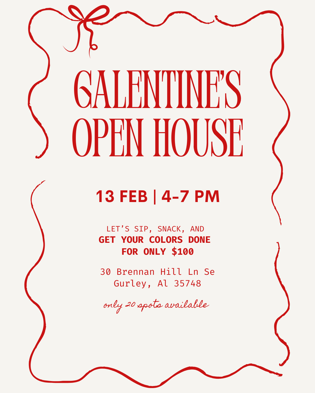 Galentine's Open House Color Analysis - Feb 13th